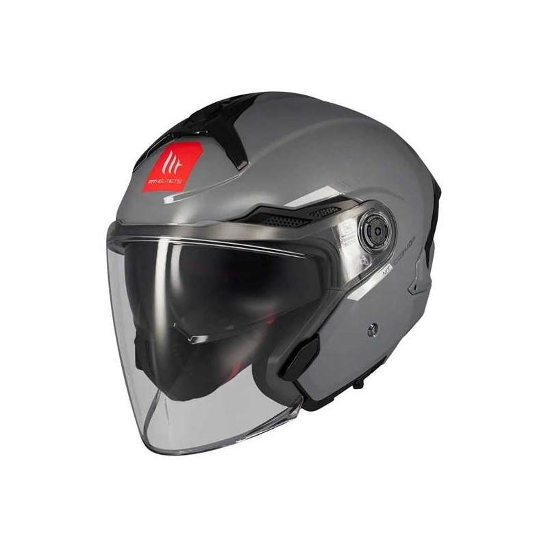 CASCO MT HELMETS JET COSMO SV SOLID A2 GRIS BRILLO