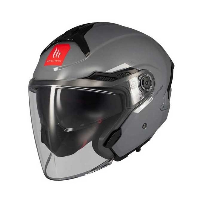 CASCO MT HELMETS JET COSMO SV SOLID A2 GRIS BRILLO