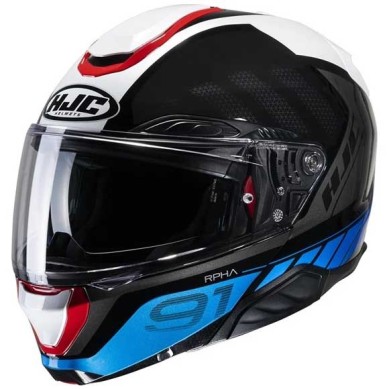 CASCO MOTO INTEGRAL HJC RPHA 91 RAFINO BLANCO / ROJO / AZUL