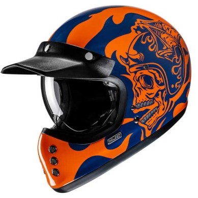 CASCO HJC V60 FLAME NEGRO / DORADO