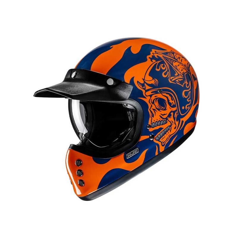 CASCO HJC V60 FLAME NEGRO / DORADO
