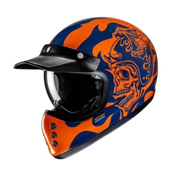 CASCO HJC V60 FLAME NEGRO / DORADO