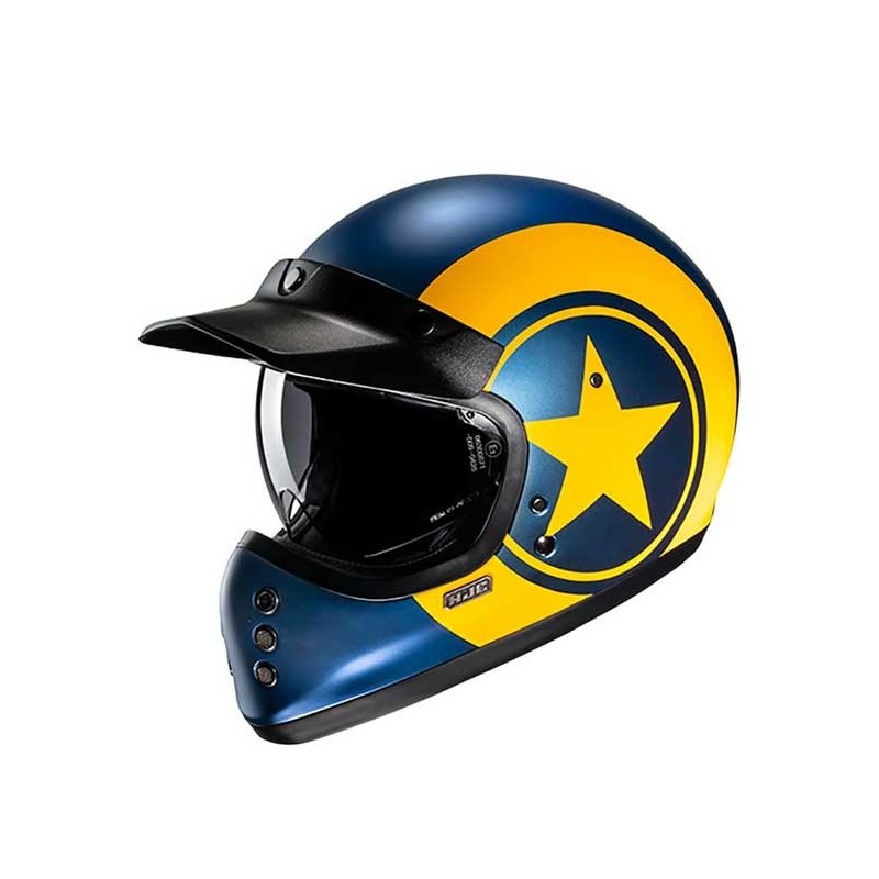 CASCO HJC V60 NYX AZUL / AMARILLO