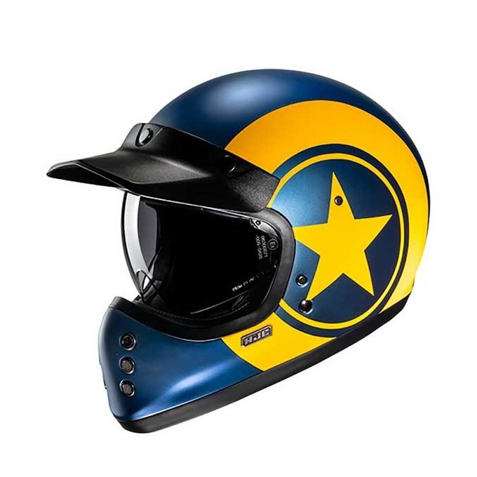 CASCO HJC V60 NYX AZUL / AMARILLO