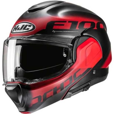 CASCO INTEGRAL HJC F100 HETAL NEGRO / ROJO