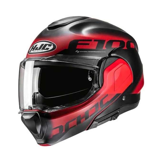 CASCO INTEGRAL HJC F100 HETAL NEGRO / ROJO