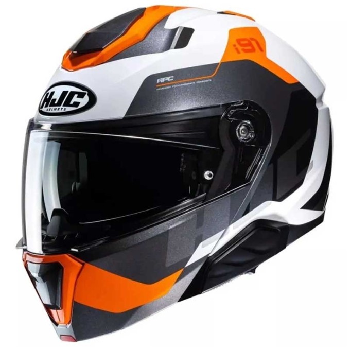 CASCO INTEGRAL HJC I91 BINA BLANCO / GRIS / NEGRO