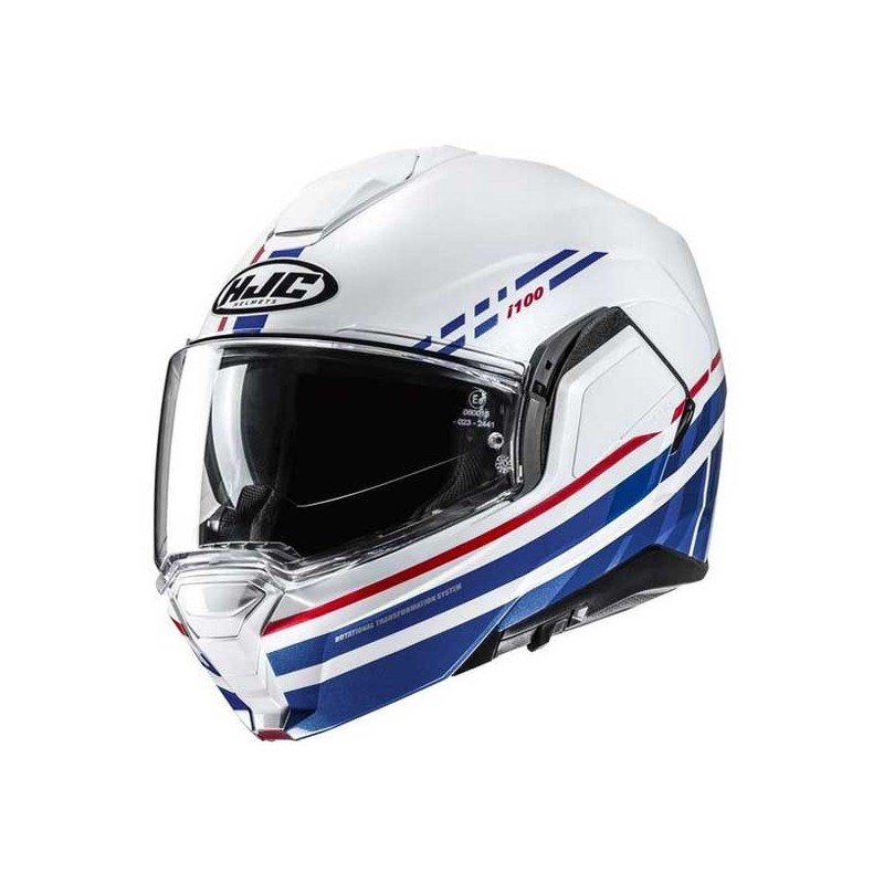 CASCO MODULAR  HJC I100 SYSMA BLANCO / ROJO / AZUL