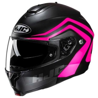 HJC C91N NEPOS NEGRO / ROSA | Casco Modular con Visor Solar y Gran Confort