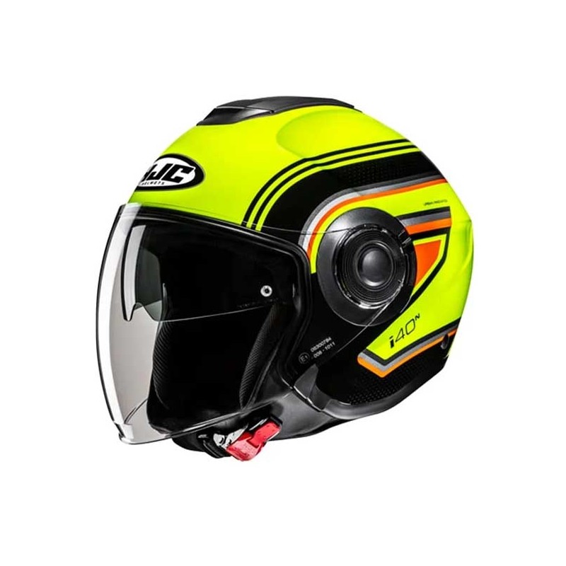 CASCO JET HJC I40N LINIA AMARILLO / NEGRO