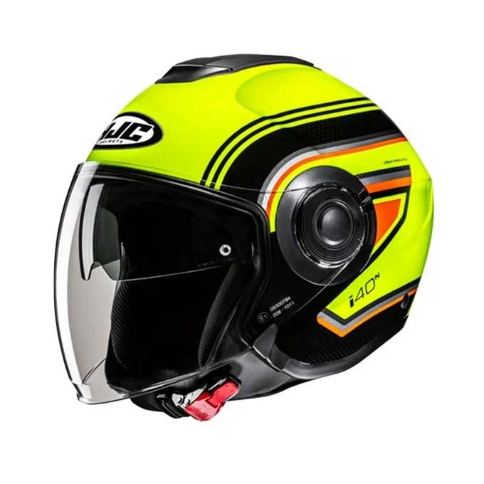CASCO JET HJC I40N LINIA AMARILLO / NEGRO