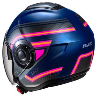 CASCO JET HJC I40N LINIA AZUL / ROSA