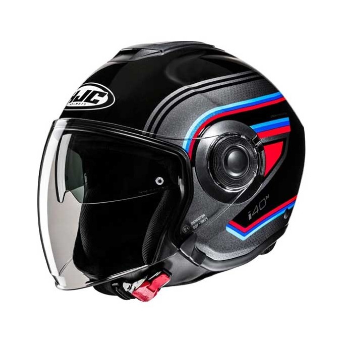 CASCO JET HJC I40 LINIA NEGRO / AZUL 