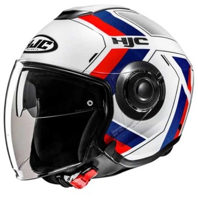 CASCO JET HJC I40N VELU BEIG / ROJO