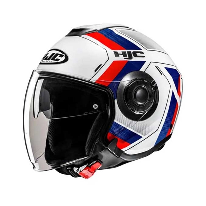 CASCO JET HJC I40N VELU BEIG / ROJO