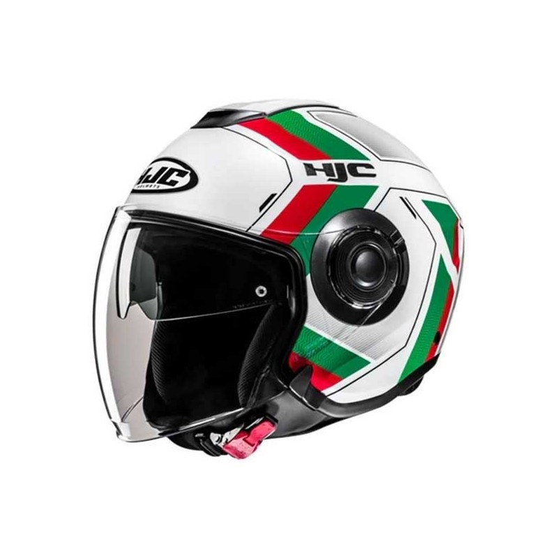 CASCO JET HJC I40N VELU BLANCO / ROJO / AZUL