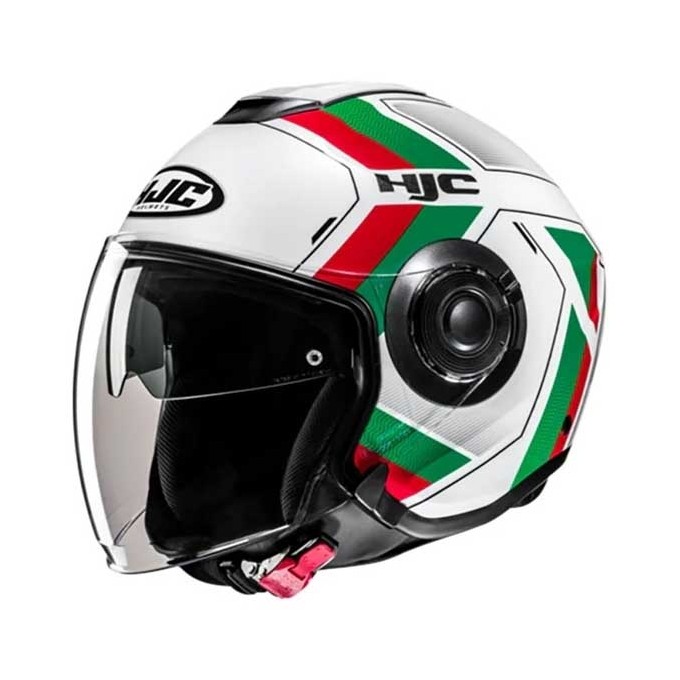 CASCO JET HJC I40N VELU BLANCO / ROJO / AZUL