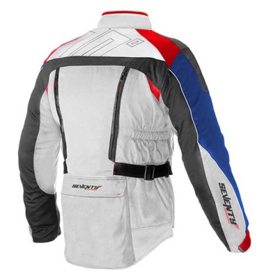 CHAQUETA CORDURA SEVENTY DEGREES SD-JT43 TOURING GRIS OSCURO / ROJO / AZUL TALLA S / L / XL / XXL