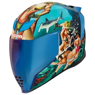 CASCO ICON AIRFLITE TRICK OR STREET 4 AZUL / NARANJA / NEGRO