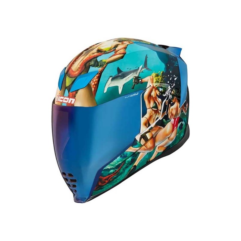 CASCO ICON AIRFLITE TRICK OR STREET 4 AZUL / NARANJA / NEGRO