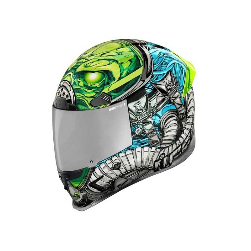 CASCO ICON AIRFRAME PRO TEJAS LIBRE AZUL / DORADO / PLATEADO