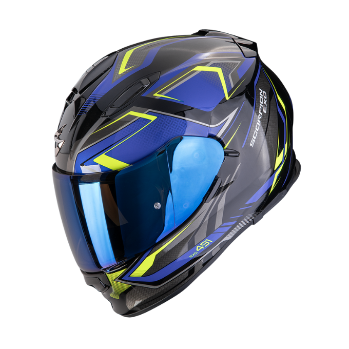 CASCO SCORPION EXO-491 ZUMO Negro-Azul-Amarillo neón