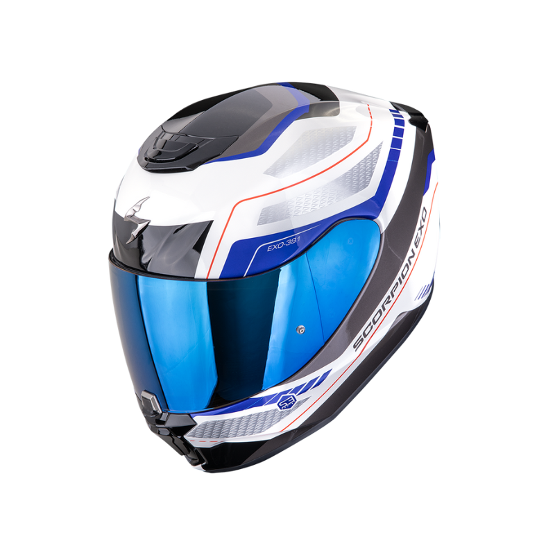 CASCO SCORPION EXO-391 LEO BLANCO-AZUL