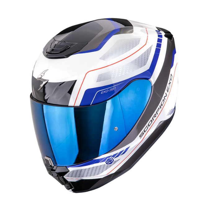 CASCO SCORPION EXO-391 LEO BLANCO-AZUL