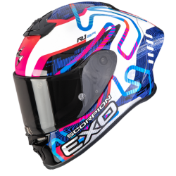 SCORPION EVO II AIR CORNERING Blanco-Azul-Rosa