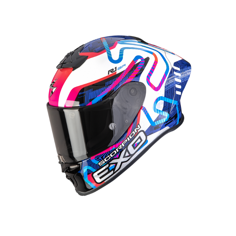 SCORPION EVO II AIR CORNERING Blanco-Azul-Rosa
