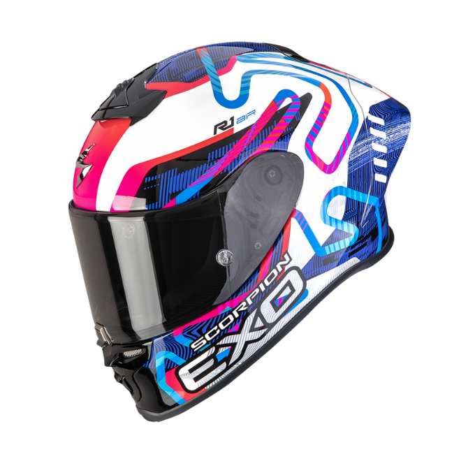SCORPION EVO II AIR CORNERING Blanco-Azul-Rosa
