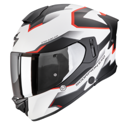 CASCO SCORPION EXO-530 AIR CLIP Blanco mate-Negro-Rojo