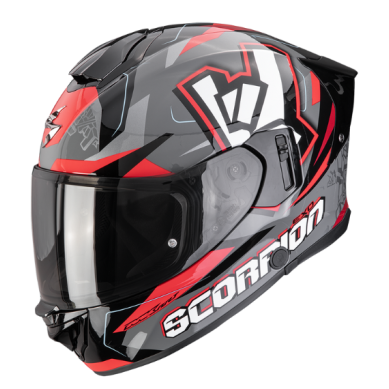 CASCO SCORPION EXO 530 AIR ROK GRIS / NEGRO / ROJO