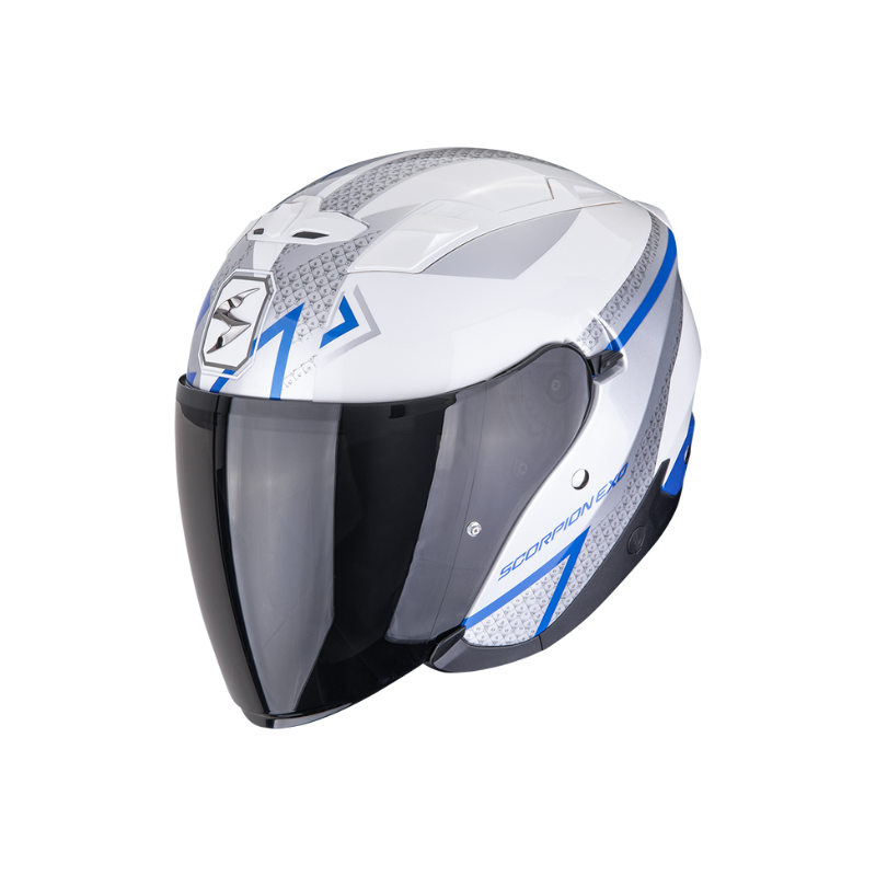 CASCO SCORPION EXO-230 LOOP BLANCO / AZUL