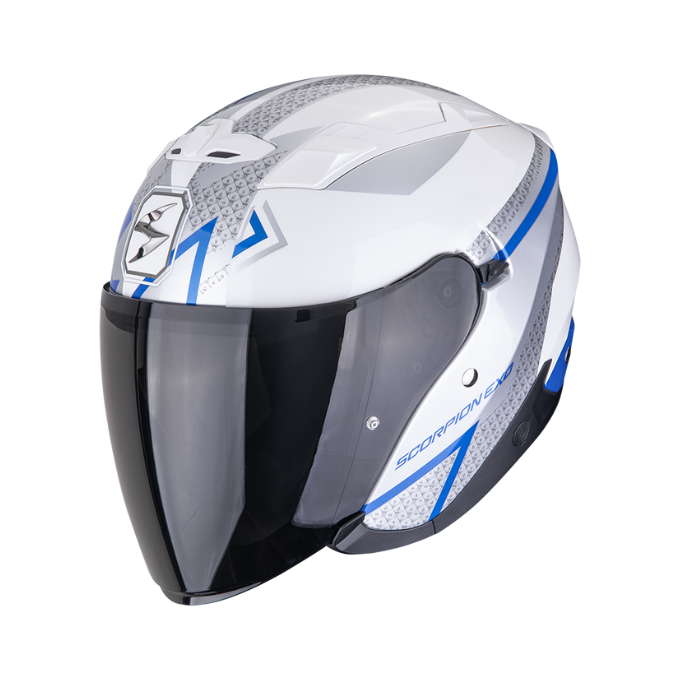 CASCO SCORPION EXO-230 LOOP BLANCO / AZUL