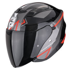 CASCO SCORPION EXO-230 LOOP METAL NEGRO / ROJO