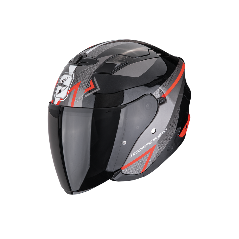 CASCO SCORPION EXO-230 LOOP METAL NEGRO / ROJO