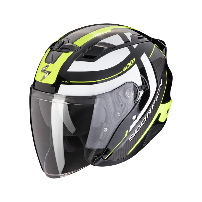 CASCO SCORPION EXO-230 PUL NEGRO / AMARILLO NEÓN