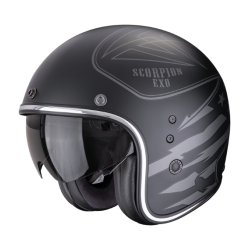 CASCO SCORPION BELFAST EVO DAWG NEGRO / PLATA MATE