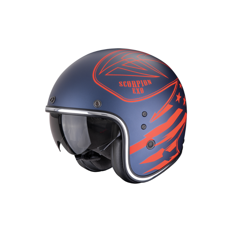 CASCO SCORPION BELFAST EVO DAWG AZUL / ROJO MATE