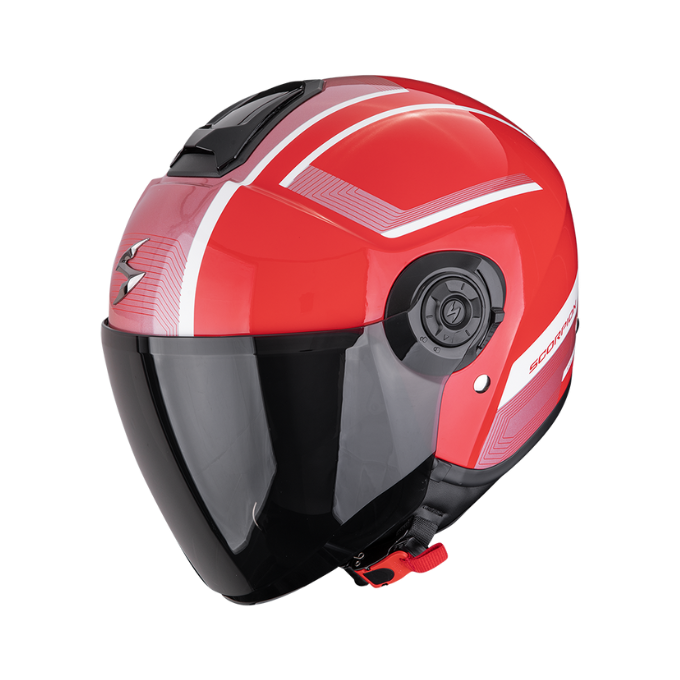 CASCO SCORPION EXO-CITY II COSMOS ROJO / PLATA