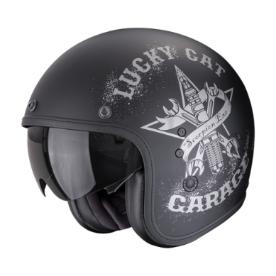 CASCO SCORPION BELFAST EVO HANGAR NEGRO / PLATA MATE