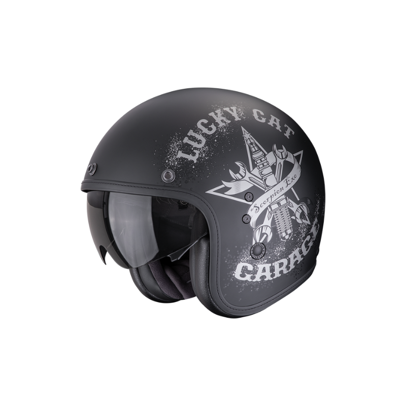 CASCO SCORPION BELFAST EVO HANGAR NEGRO / PLATA MATE