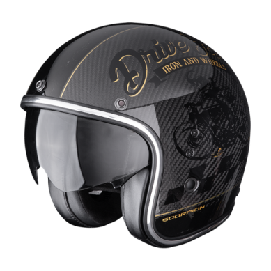 CASCO SCORPION BELFAST EVO CARBON ZIPPY NEGRO / ORO
