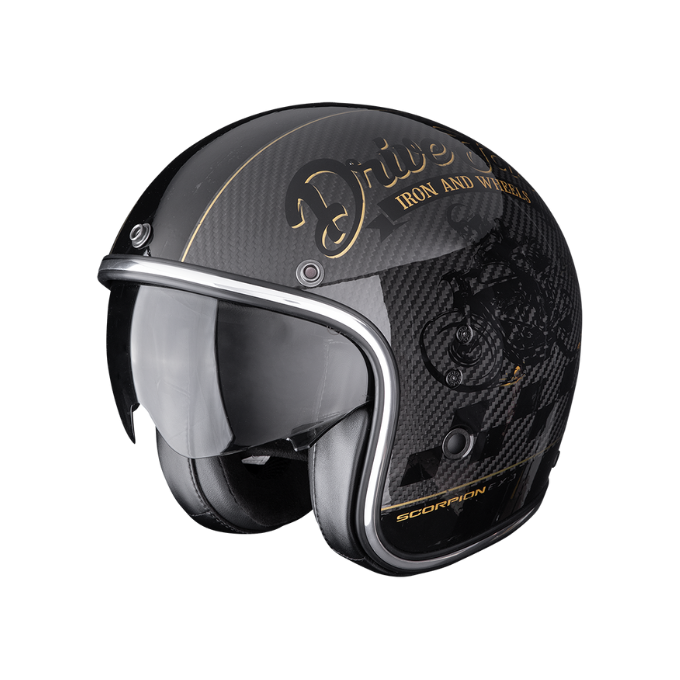 CASCO SCORPION BELFAST EVO CARBON ZIPPY NEGRO / ORO