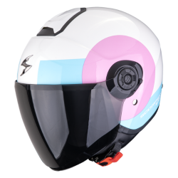 CASCO SCORPION EXO-CITY II SHEER BLANCO / ROSA / AZUL CLARO
