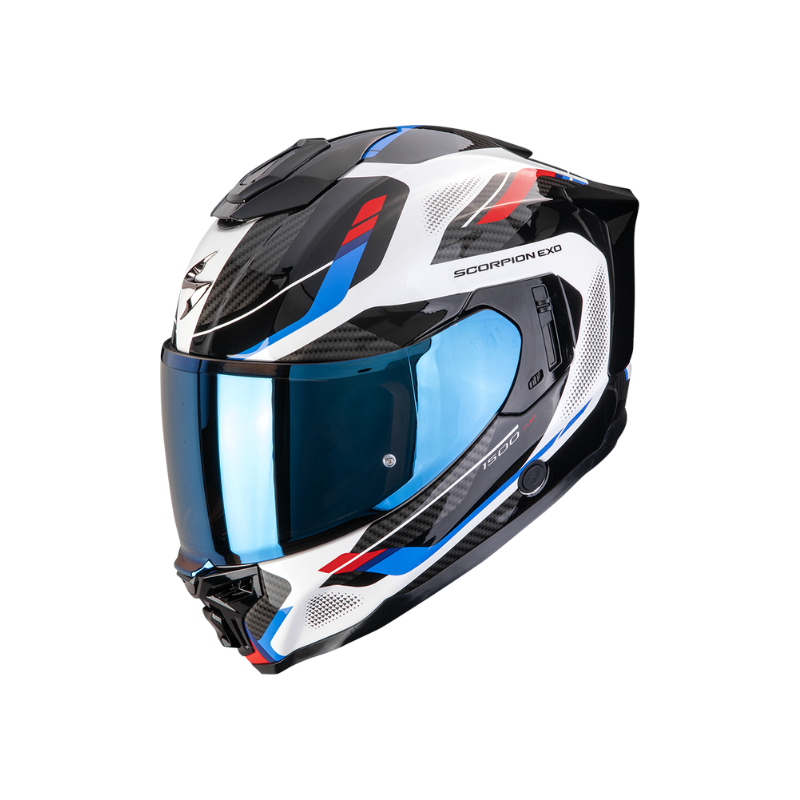 CASCO SCORPION EXO-1500 AIR SLEEK BLANCO / ROJO / AZUL
