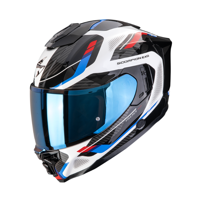 CASCO SCORPION EXO-1500 AIR SLEEK BLANCO / ROJO / AZUL
