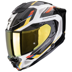 CASCO SCORPION EXO-1500 AIR SLEEK Blanco-Azul-Amarillo