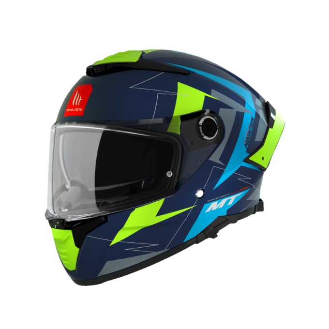 CASCO MT HELMETS THUNDER 4 SV PENTAL B4 AZUL / AMARILLO NEON TALLA XS
